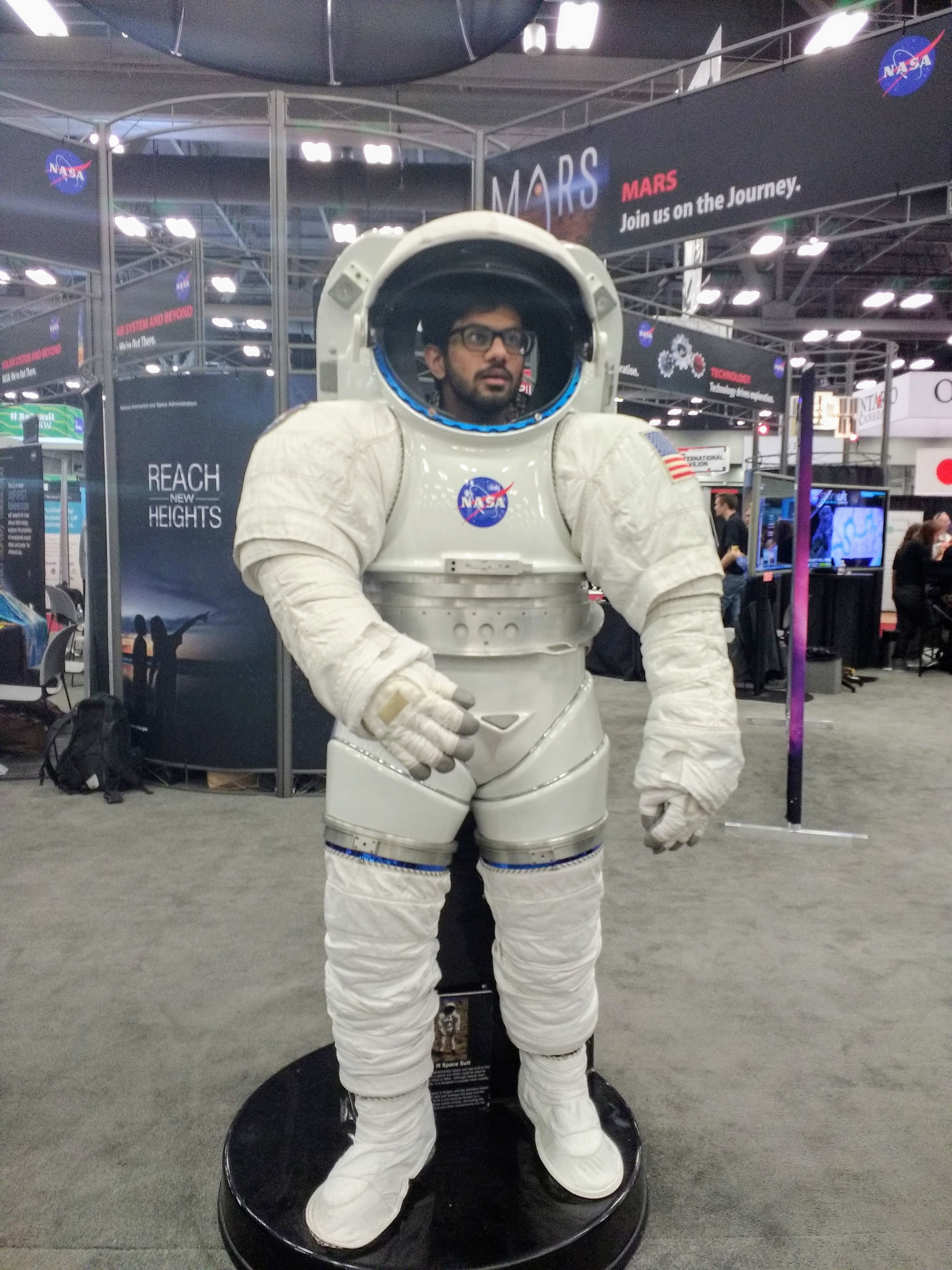 A picture of Yaswant in an astronaut cosstume.