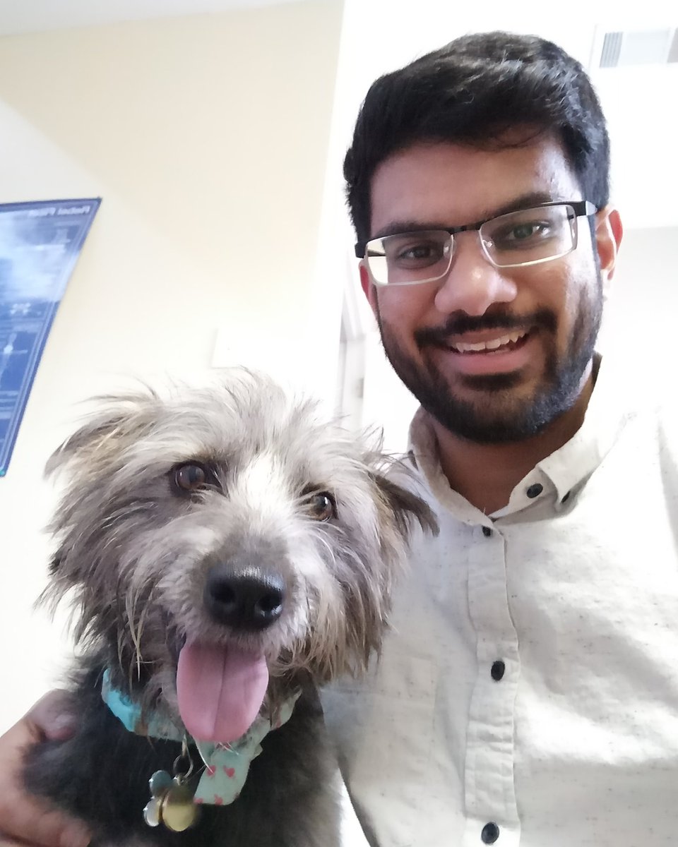 A picture of Yaswant and his dog, Lulu.